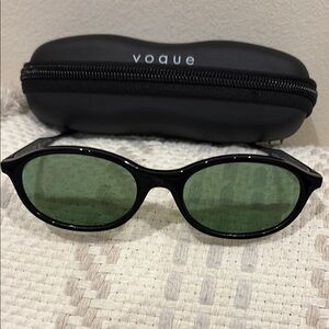 Vogue Black Sunglasses with Green Lenses